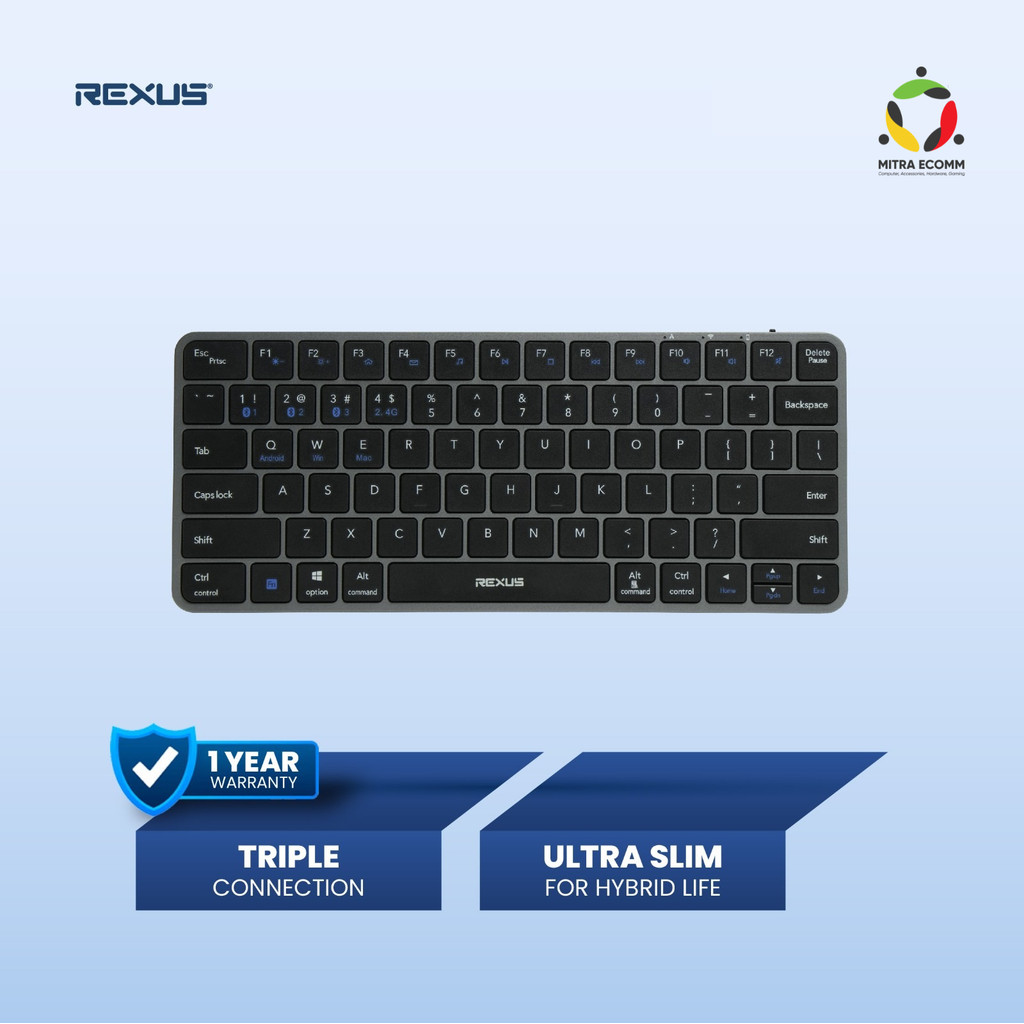 Rexus KL150 / KL-150 Keyboard Office Wireless Low-Profile - Layout Ultra slim Design