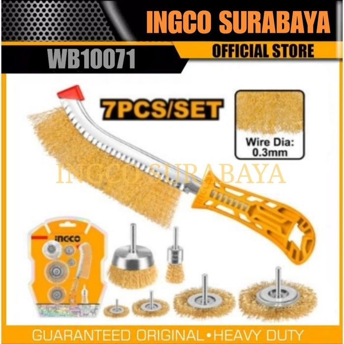 INGCO WB10071 WIRE CUP WHEELS BRUSH SET 7PCS SIKAT KAWAT KUNINGAN