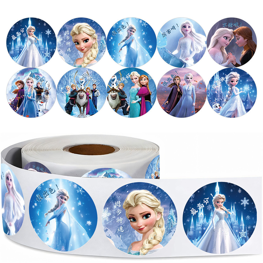 

500pcs Disney Frozen Elsa Sealing Stickers Roll Fridge Phone Laptop Suitcase Scrapbooking Decoration Sticker Reward Gift