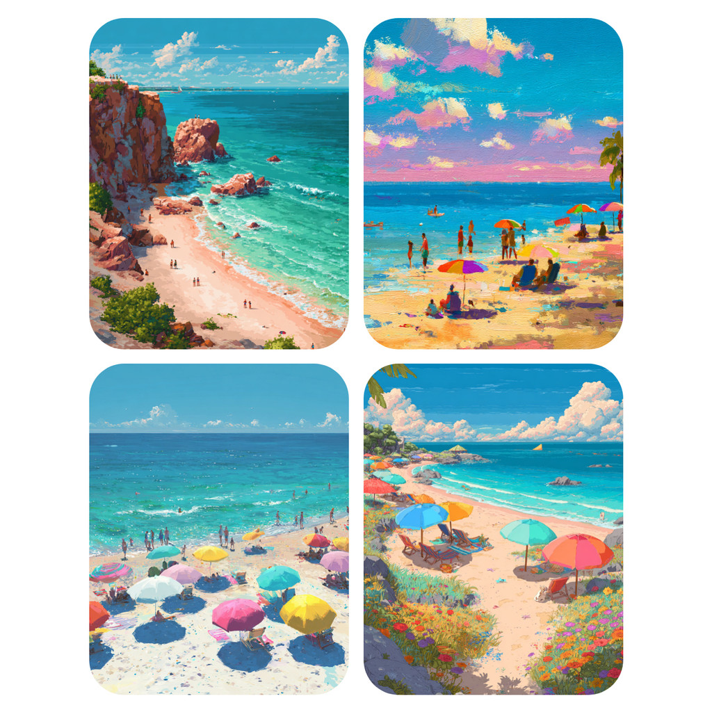 

Hand Paint People playing on the beach Painting By Numbers Kit DIY Acrylic Artwork Canvas Art Gift Home