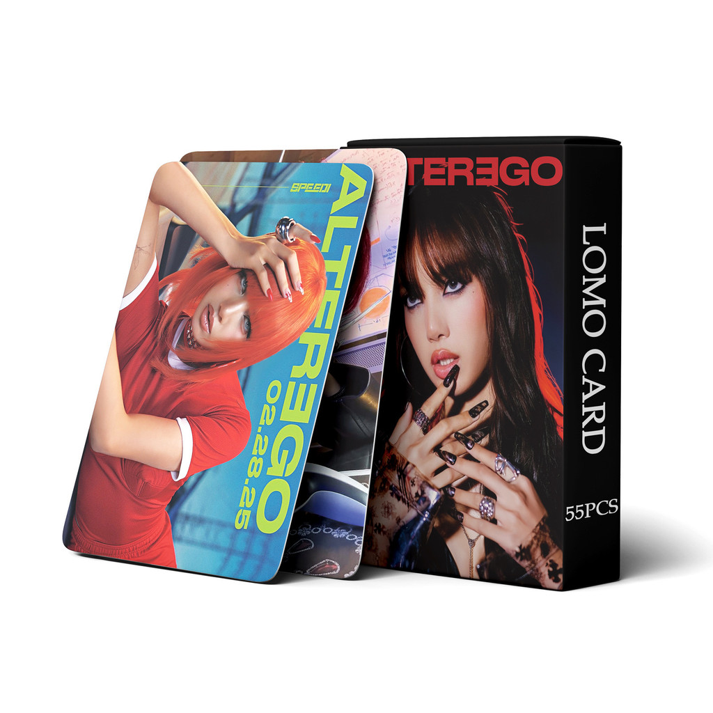 

55 LISA Alter Ego Pink Cards A Celebrity Peripheral Fan Support Gift Idol HD Printed Photos