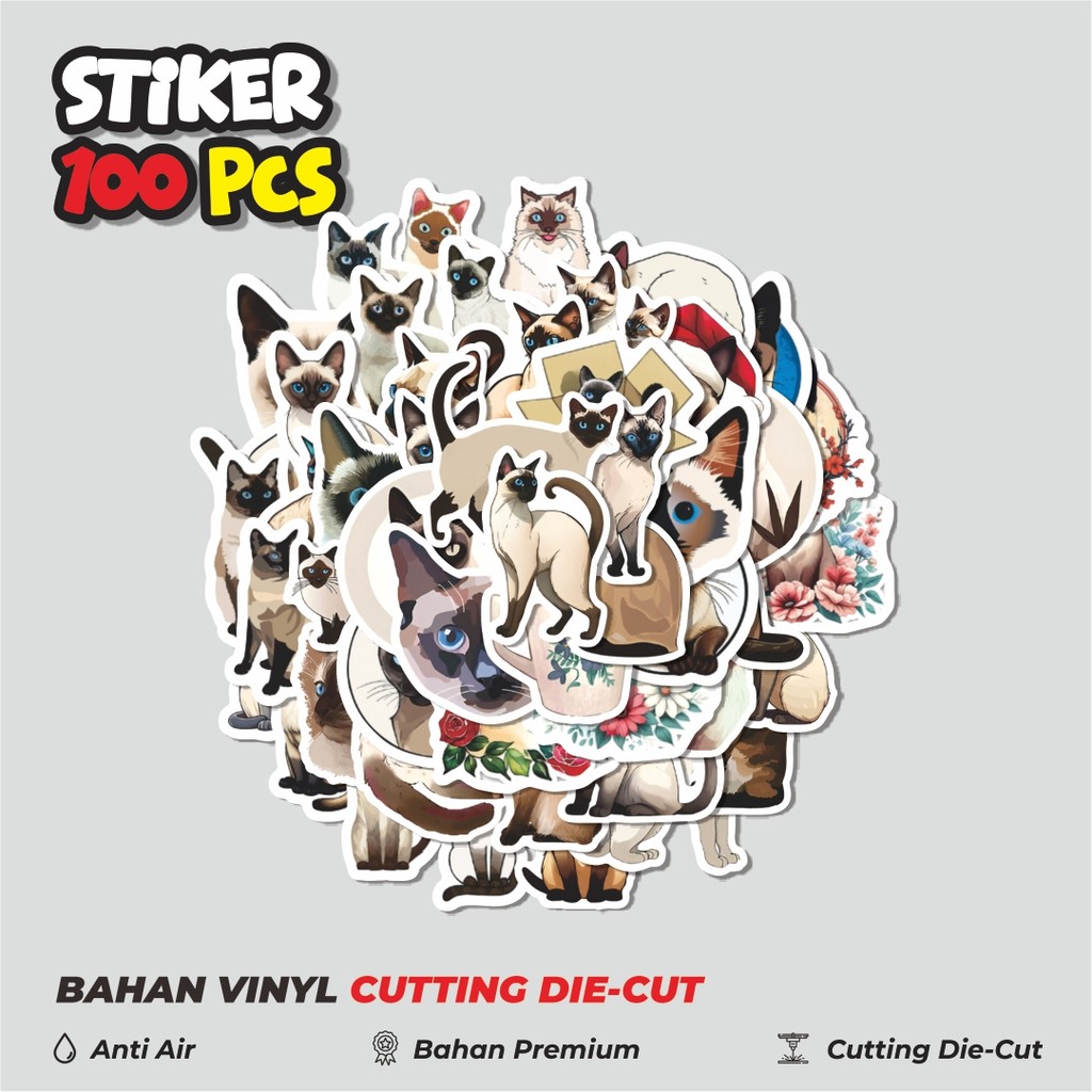 

Terbaru! 50 pcs Stiker Himalayan Cat [Kucing Himalayan] Dekorasi Lucu Kreatif untuk Notebook, Skateboard, HP
