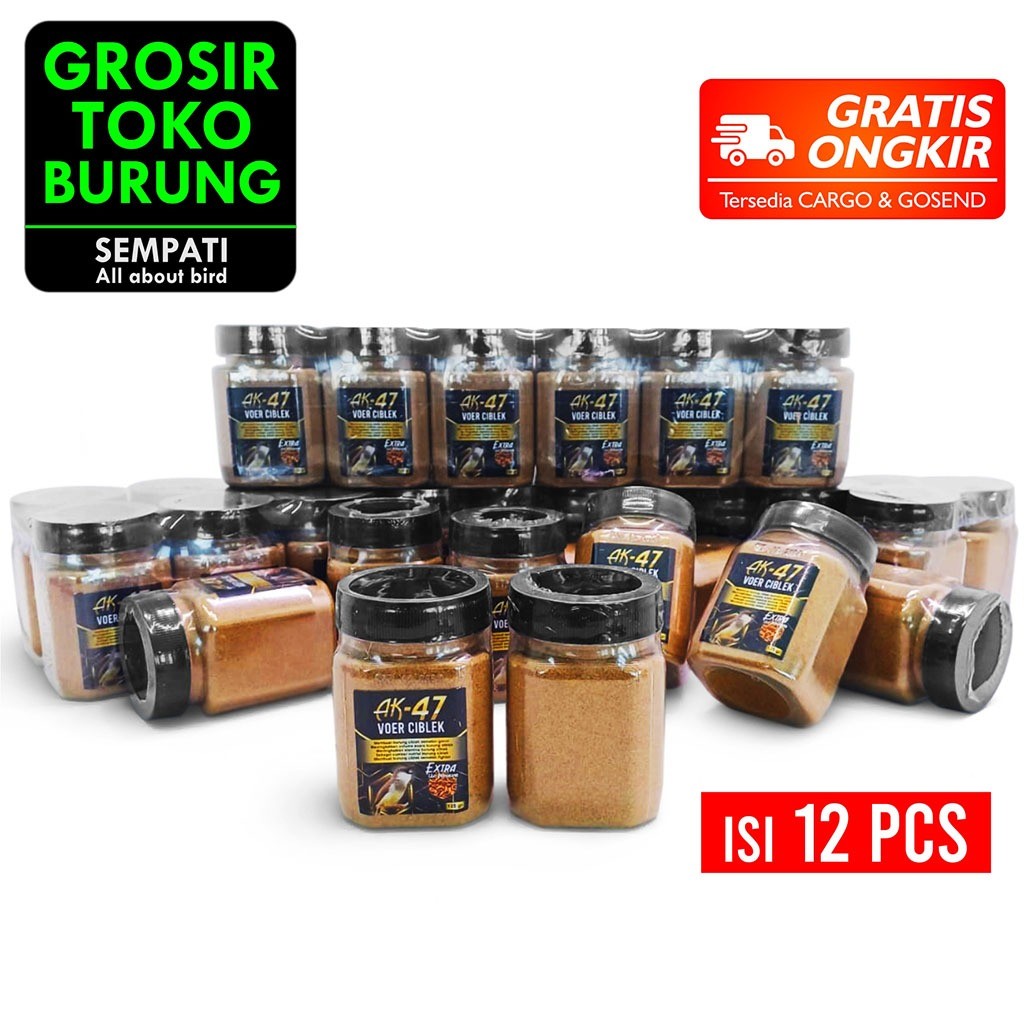 GUNAD SEMPATI GROSIR AK 47 Voer Ciblek 125gr Extra Ulat Hongkong Isi 12 Pcs Pakan Voer Pur Burung Ci