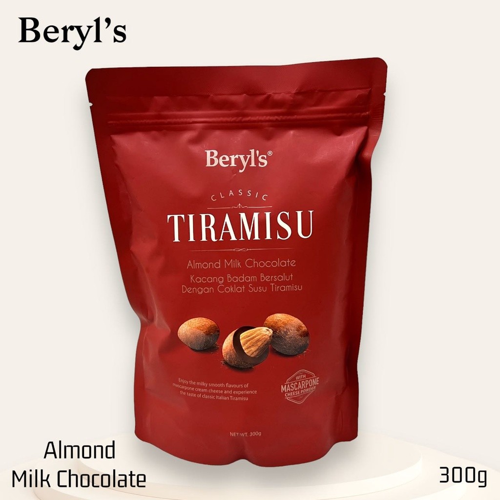 

Ready Khusus Batam Cokelat Beryl's TIRAMISU Almond 300g Halal isi -+ 50pcs