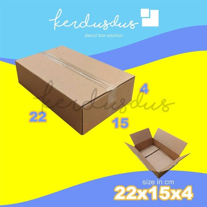 

22x15x4 cm kardus box karton kotak packing packaging POLOS SHEET