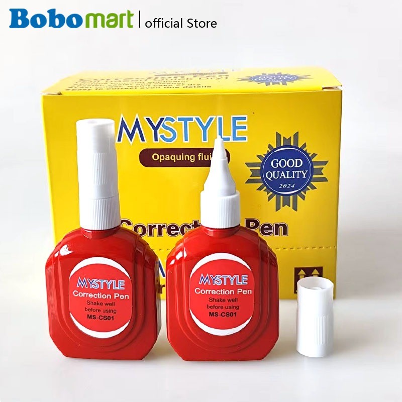 

BOBOMART 1 BOX Correction Fluid Cairan Koreksi Penghapus Cair My Stylee MS-CS01