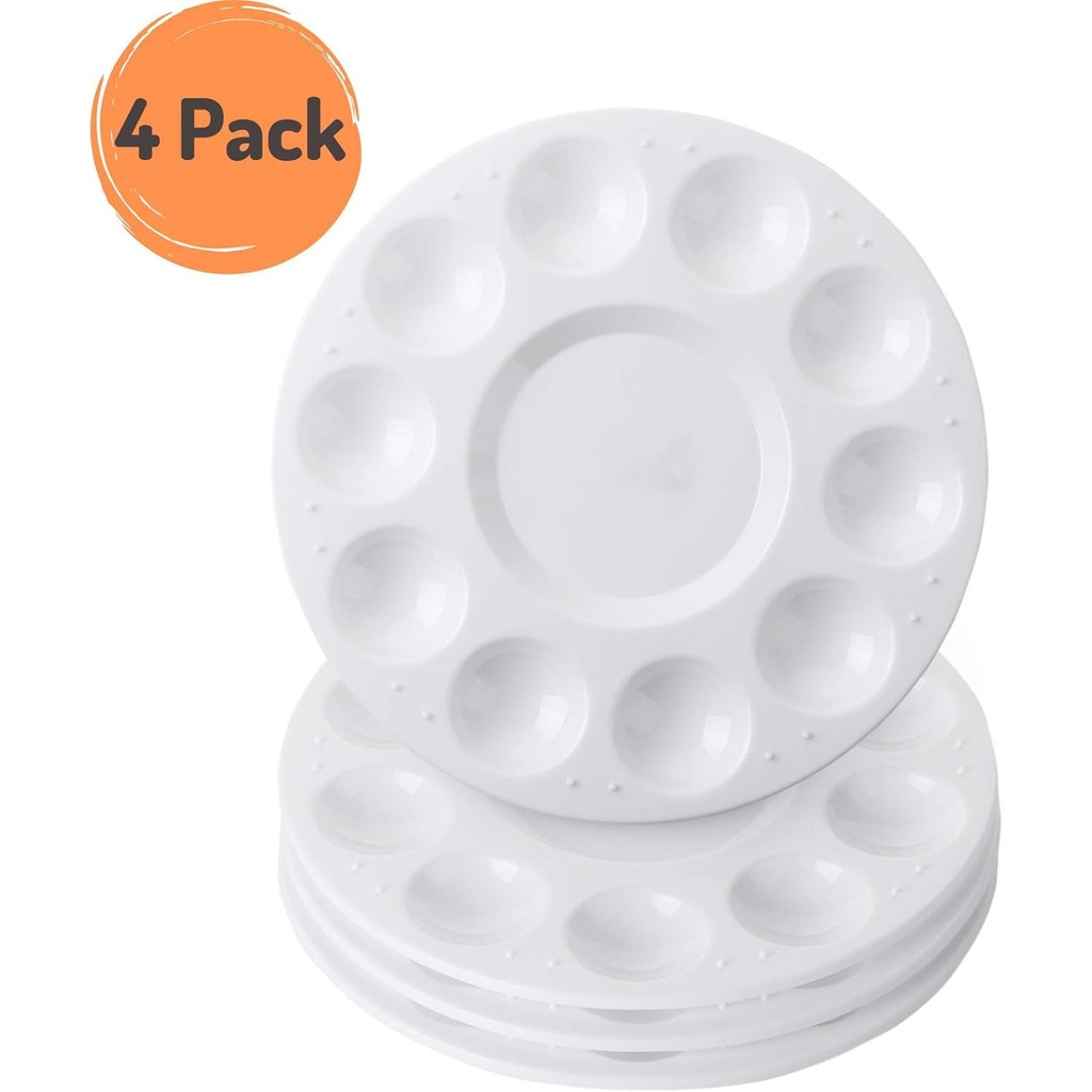 

4/8/10/12/15pcs Paint Tray Palettes, Plastic Round Paint Pallets for Kids or Students to Paints on School Project or Art Class