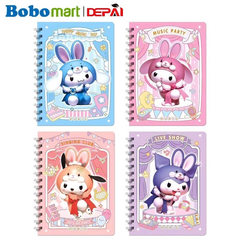 

BOBOMART Buku Tulis Catatan Bergaris Spiral Ruled Notebook Sanrio A7 80 Lembar DP666