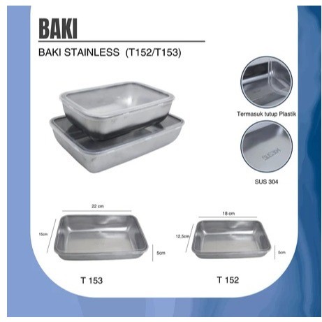 BH foodbox baki stainless stell sus 304 tutup plastik Food Box Mini / Nampan Stainless Saji Mini Tut
