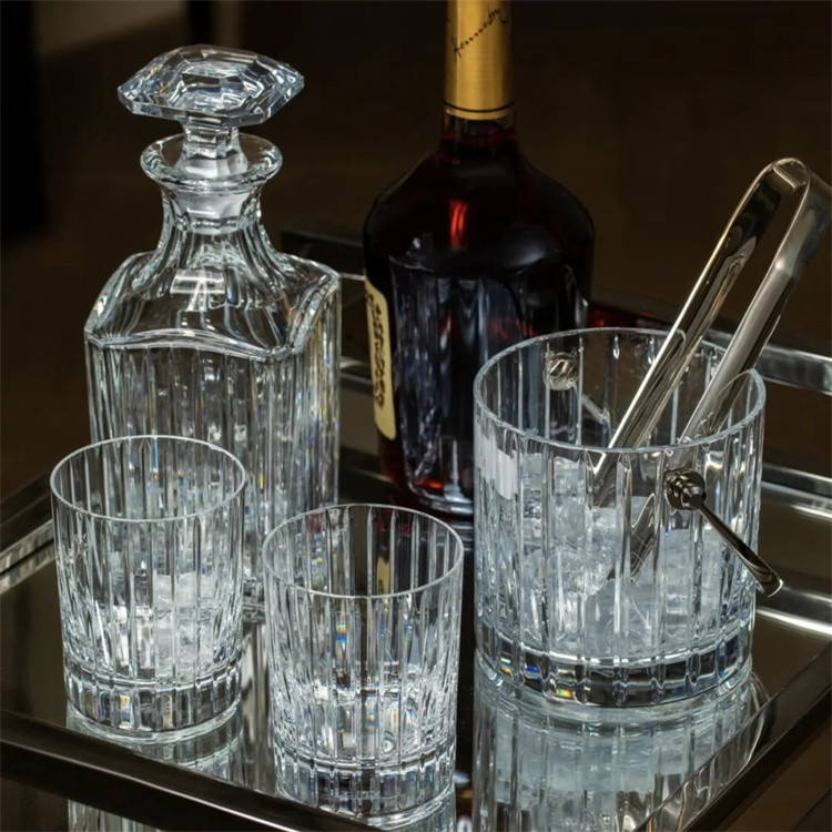 Baccarats Transparent Crystal Glass Ice Bucket Large Crystal Vessels Premium Crystal Ice Buckets Win