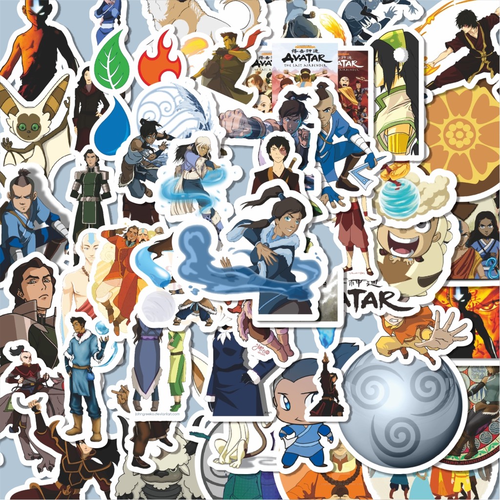

100PCS Lucu Stiker Nickelodeon Series Avatar Bender Character Mix 4 Stiker Aesthetic Stiker Anti Air Stikers Berperekat Waterproof sticker decal buat Motor Helm Buku Journal Koper Casing HP Laptop Botol Minum Hadiah anak