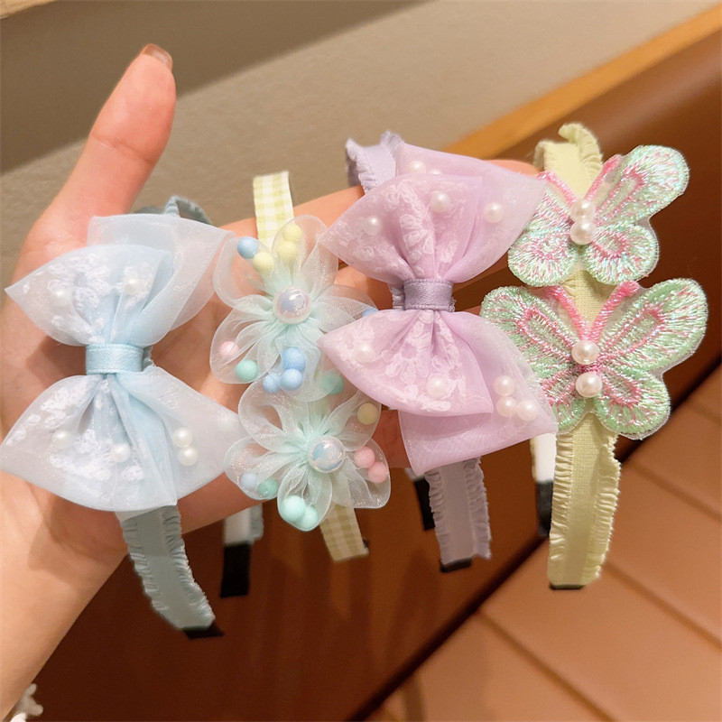 EMART Bando Anak  Motif Pita Aksesoris Rambut Anak Bunga Mutiara Cantik Aksesoris Bando Fashion Anak