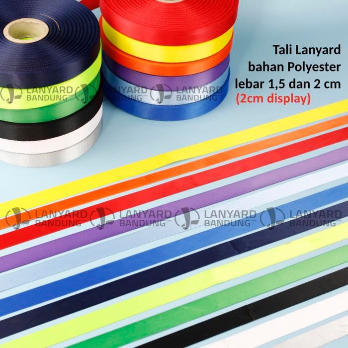 

Promo pita nylon lanyard polister nilon / bahan tali idcard rol lebar 2cm - Putih