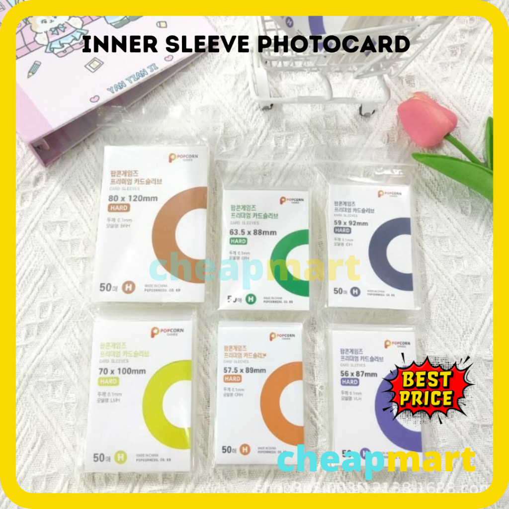 [Min-3] Inner Sleeve Photocard Popcorn Hard Tebal isi 50-lbr Plastik Pelindung Photocard PC MPC Post