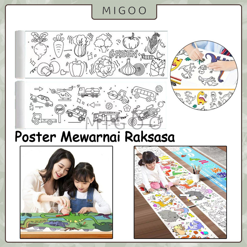 

Mewarnai Graffity Coloring Paper 3 Meter / Kertas Mewarnai Jumbo Anak