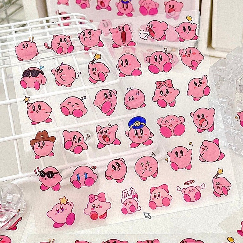 

Kirby Sticker Waterproof Kawaii Creative DIY Diary Album Scrapbook Bottle Cute Anime Decoration Girls Kids Toys Reward Decals