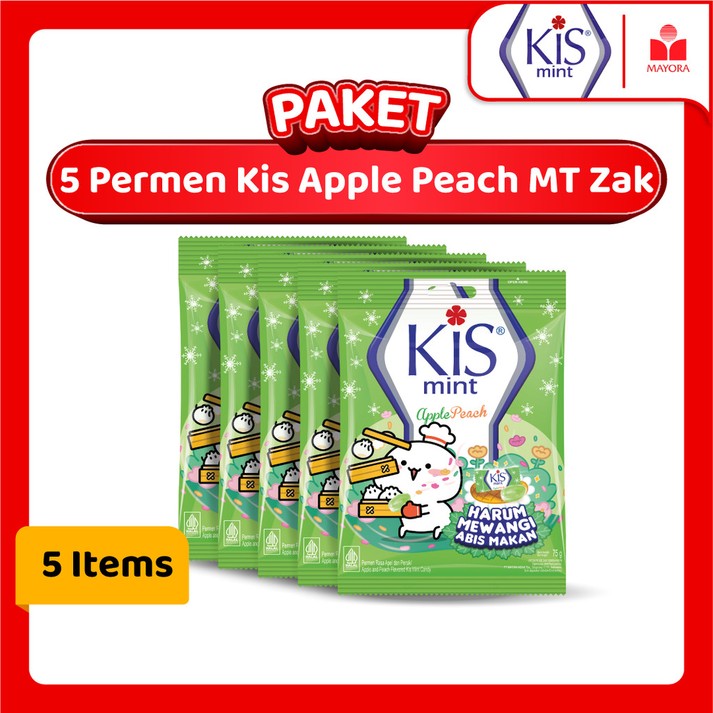 

Paket 5 Permen Kis Apple Peach MT Zak