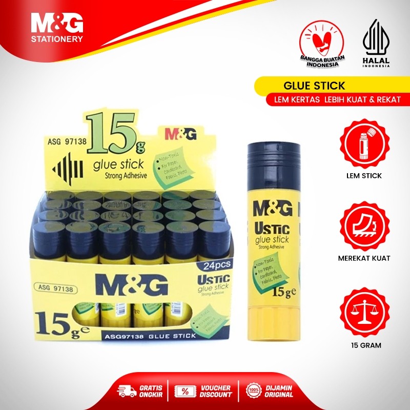 

M&G Lem Kertas Ustic Glue Stick Lebih Kuat dan Rekat Muktifungsi Lebih Tahan Lama Strong adhesive PVA