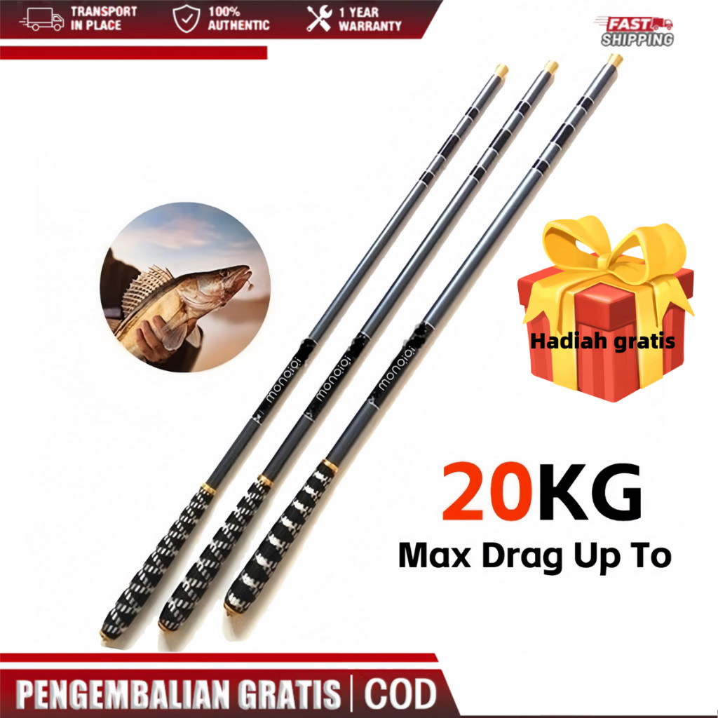 morzazaniMONQIQI Temukan Joran Pancing Bahan Karbon Ringan Panjang/Joran Serat Karbon Teleskopik / t