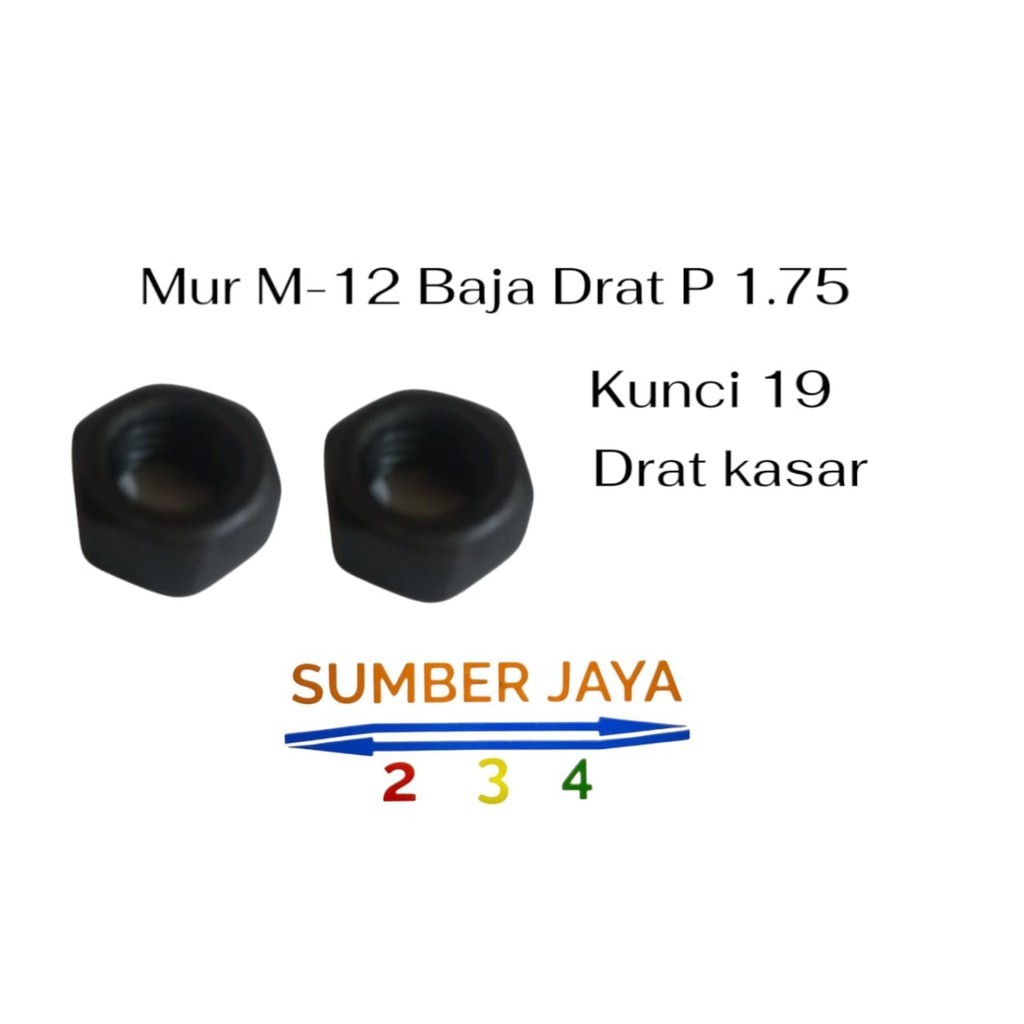 Mur Baut M-12 Baja Kunci 19