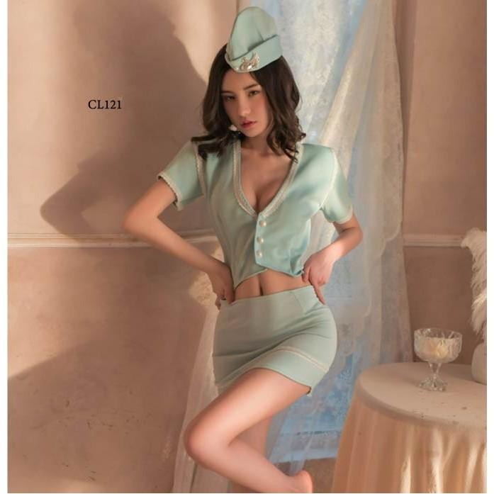 Costume Cosplay Flight Attendant Lingerie Pramugari Wanita Dewasa CL121