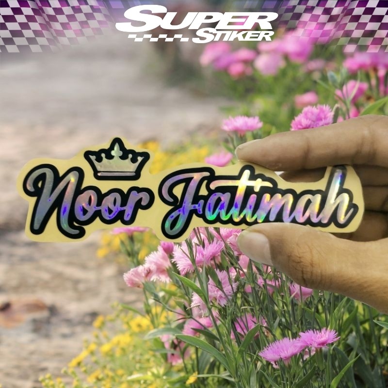 

Stiker Cutting Custom Nama Sendiri Hologram 2 Warna