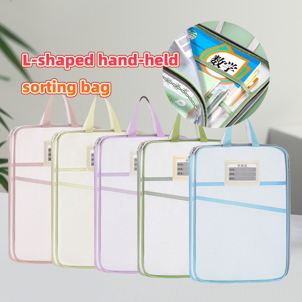 

Tas Map Dokumen Bimbingan Jaring Yang Menebal transparan penyimpanan Bag buku teks Aesthetic 3Lapis