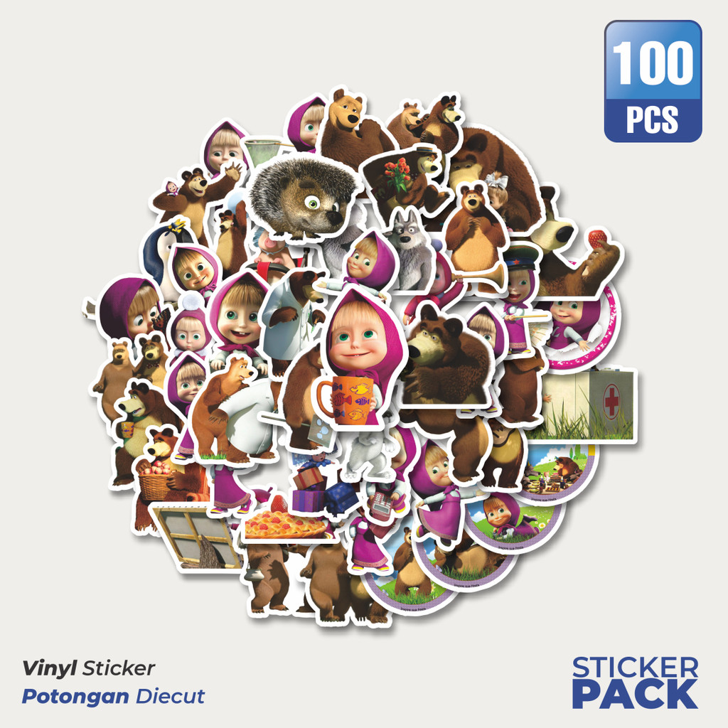 

Stiker Vinyl Stiker Kartun Series Masha And The Bear V1 Waterproof Aesthetic- Untuk Laptop, Motor, dan Helm - Paper Stationery Pack