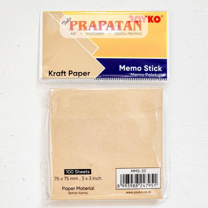 

Joyko Kraft Paper Sticky Note MMS-33 | Notes Memo Tempel