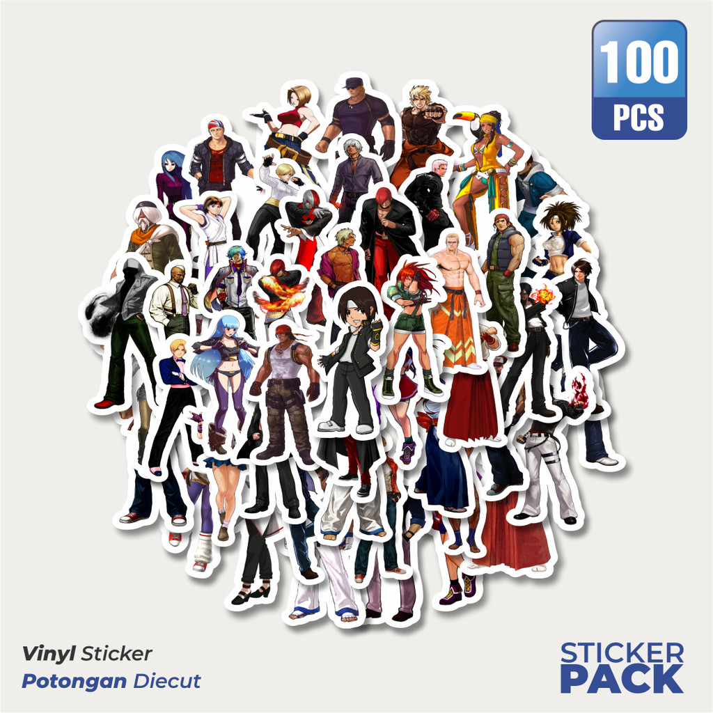 

100 PCS STIKER Stiker Game Series King Of Fighter Character Mix 2 Waterproof Aesthetic- Untuk Laptop, Motor, dan Helm - Paper Stationery Pack