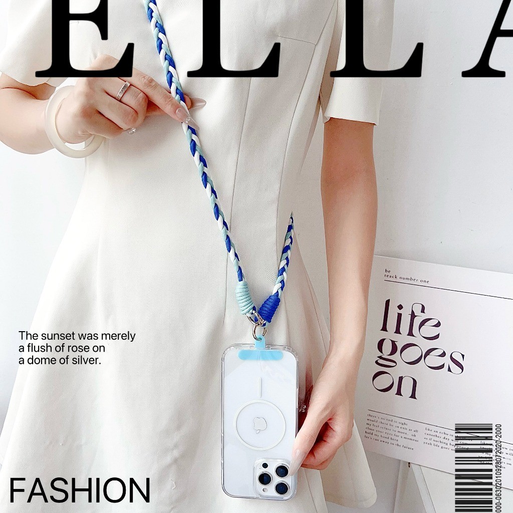 DWINR Tali Gantungan HP Big Strip Warna Lanyard Universal Cross Body Gantungan Slempang Strap HP Tal