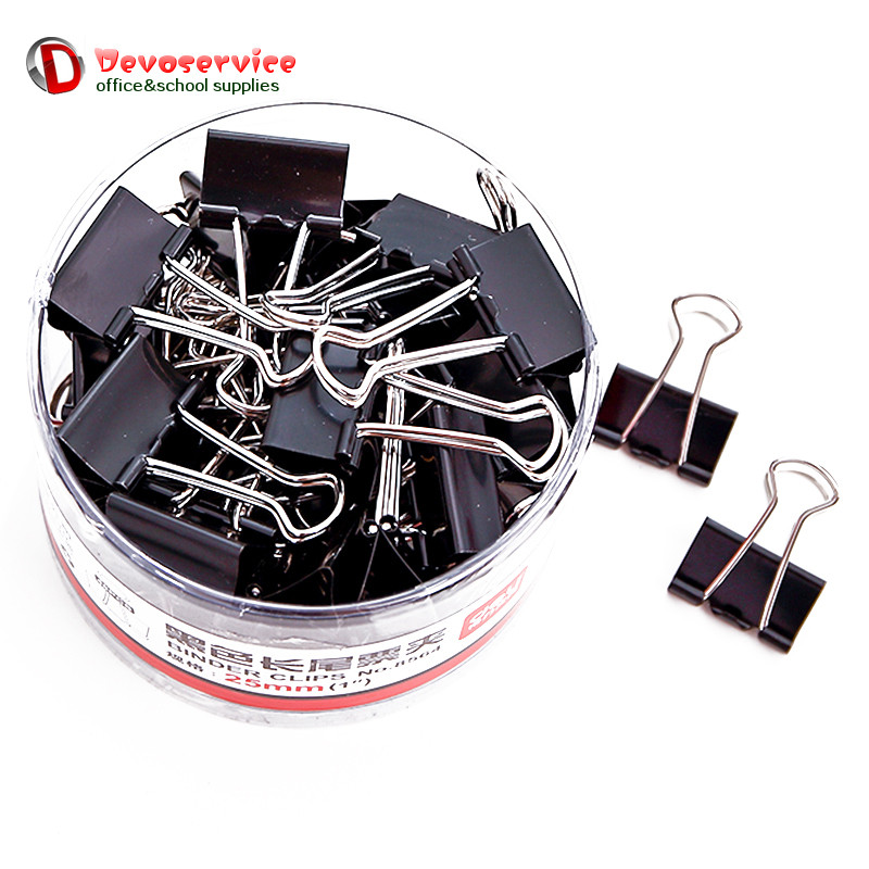 

12PCS Metal Binder Clips Black Paper Clip 51 41 32 25 19 15MM Office School Supplies Stationery Binding Supplies Files Documents