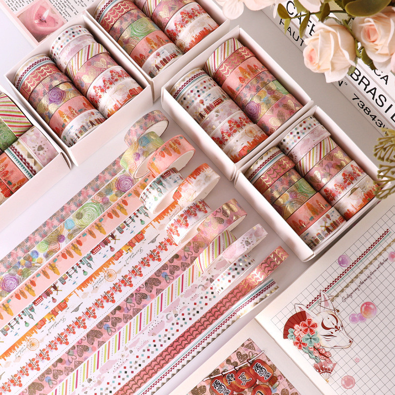 

12 Rolls/Box Washi Tape Set - Cute Cartoon for Scrapbooking, DIY Crafts, Journaling & Kawaii Decoration (Masking/Deco Tape)