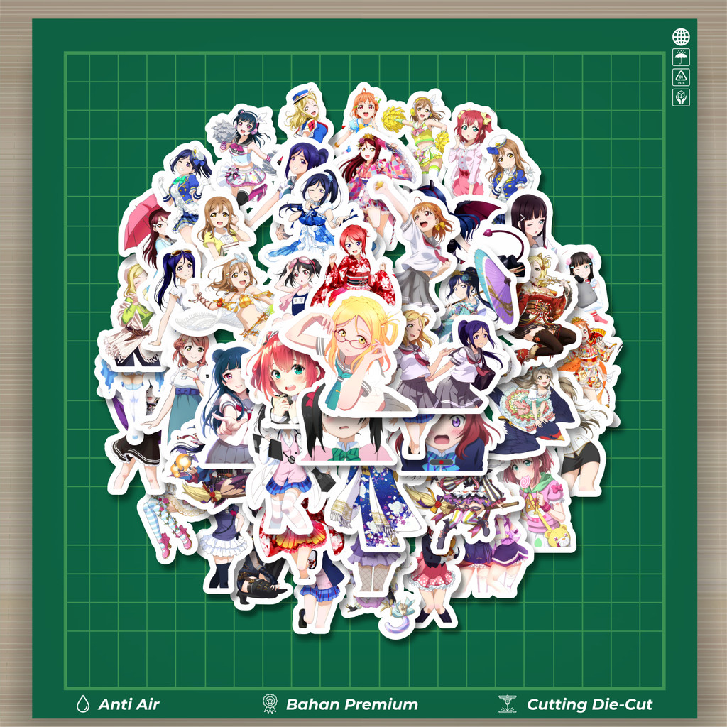 

HOT 50 PCS STIKER Stiker Anime Series Love Live Character Mix 4 Stiker Fashion Cars Decal Dingin Kartu Album Custom Vinyl Anti Air- Sticker Aesthetic Buku Journal Koper Casing HP Tablet Laptop Helm Motor Botol Minum