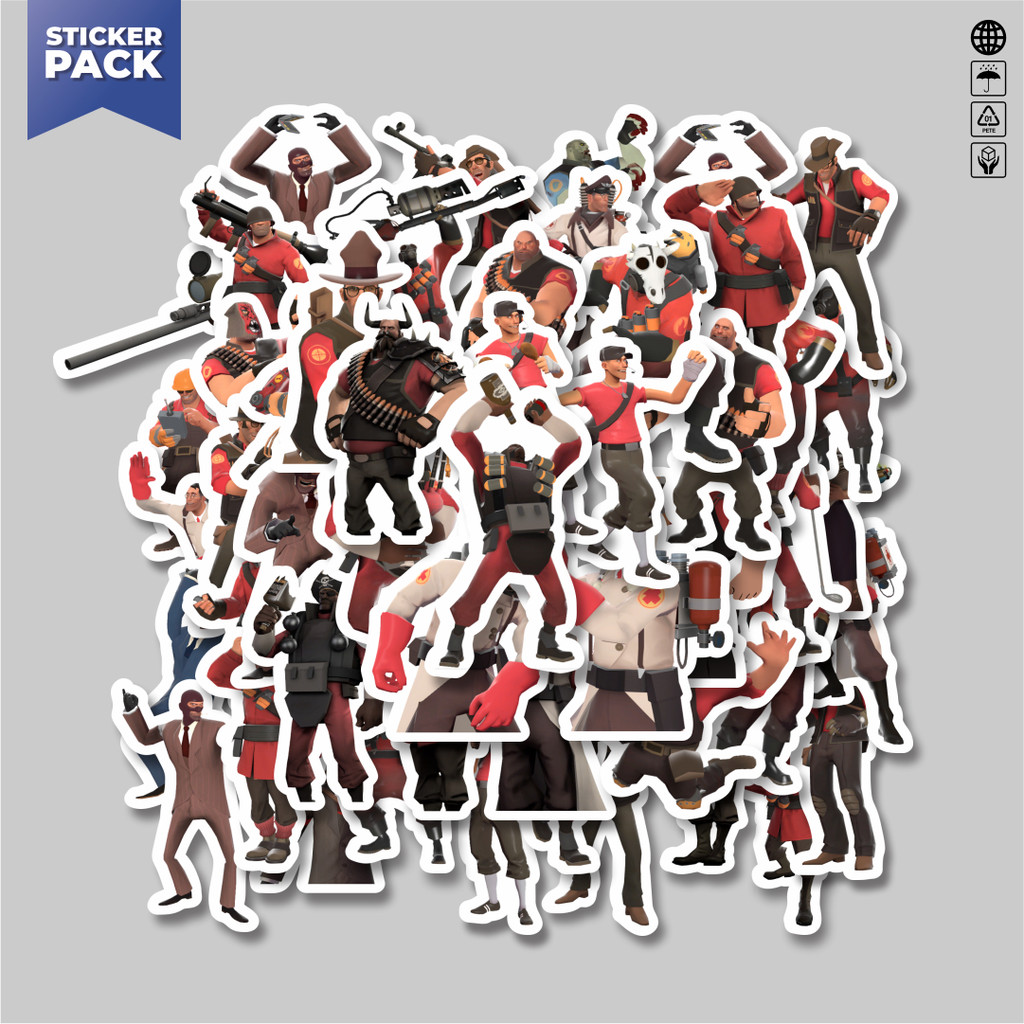 

[100PCS]Stiker Pack Stiker Game Series Team Fortres Character V1 Aesthetic Vinyl Anti Air Dekorasi Sticker Laptop Buku Journal Koper Helm Casing HP Gitar Helm Skateboard