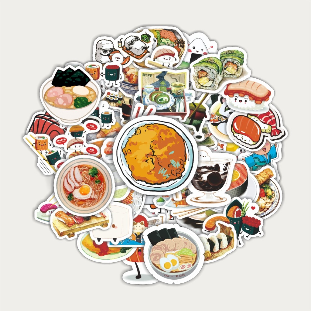 

Sticker Pack Stiker Food Series Japan Cuisine Illustration [Ilustrasi Masakan Jepang Seri Makanan] | Sticker TUMBLR | Stiker LAPTOP KOPER HELM