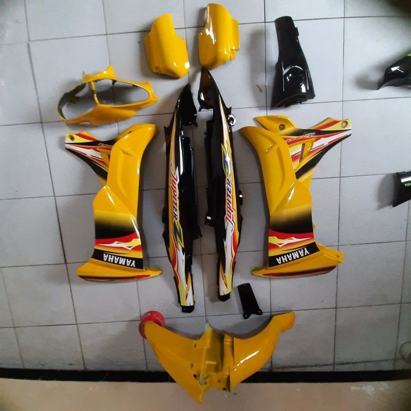 FULLSET COVER BODY HALUS YAMAHA JUPITER Z NEW BURHAN / BODI SET JUPITER Z LAMA KUNING HITAM