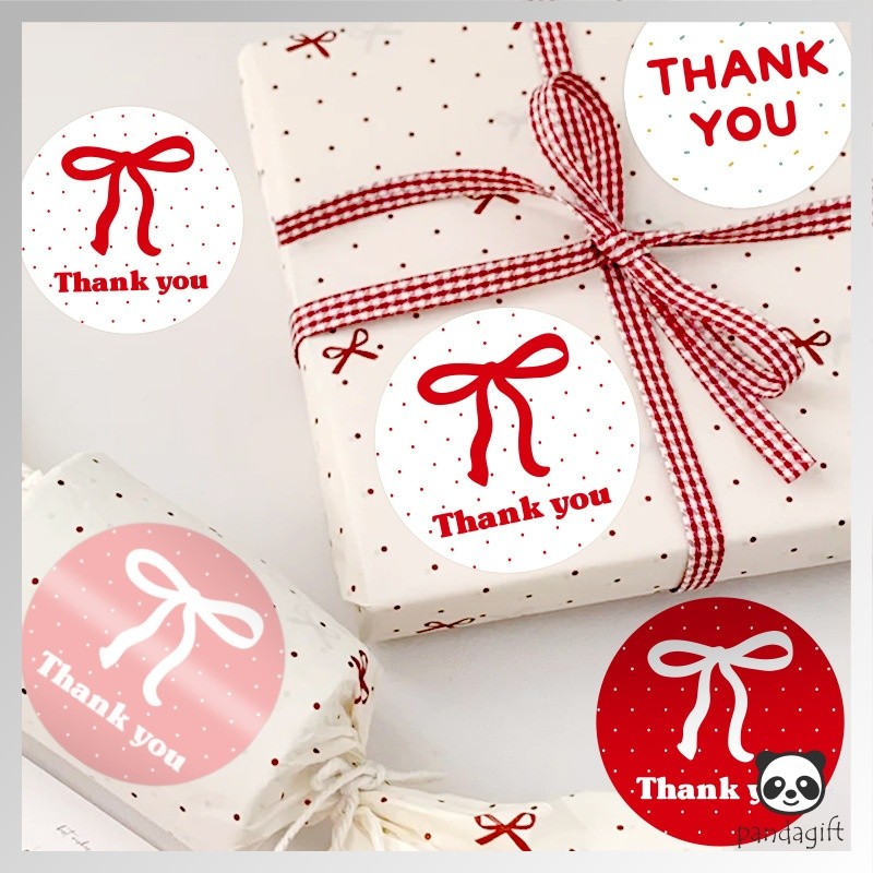 

Sticker Bulat Segel Makanan Cake Stiker Thank You 100Pcs Model Pita - GG0622