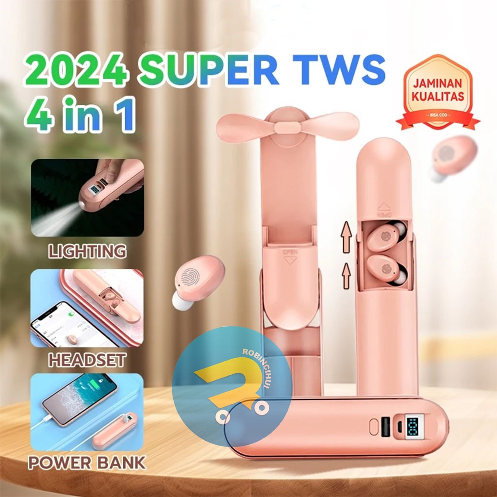 JAMIN MURAH Headset TWS Bluetooth Earphone Bluetooth 4 in 1 with F7 Earbuds HiFi Dan Mini Fan Dan Fl