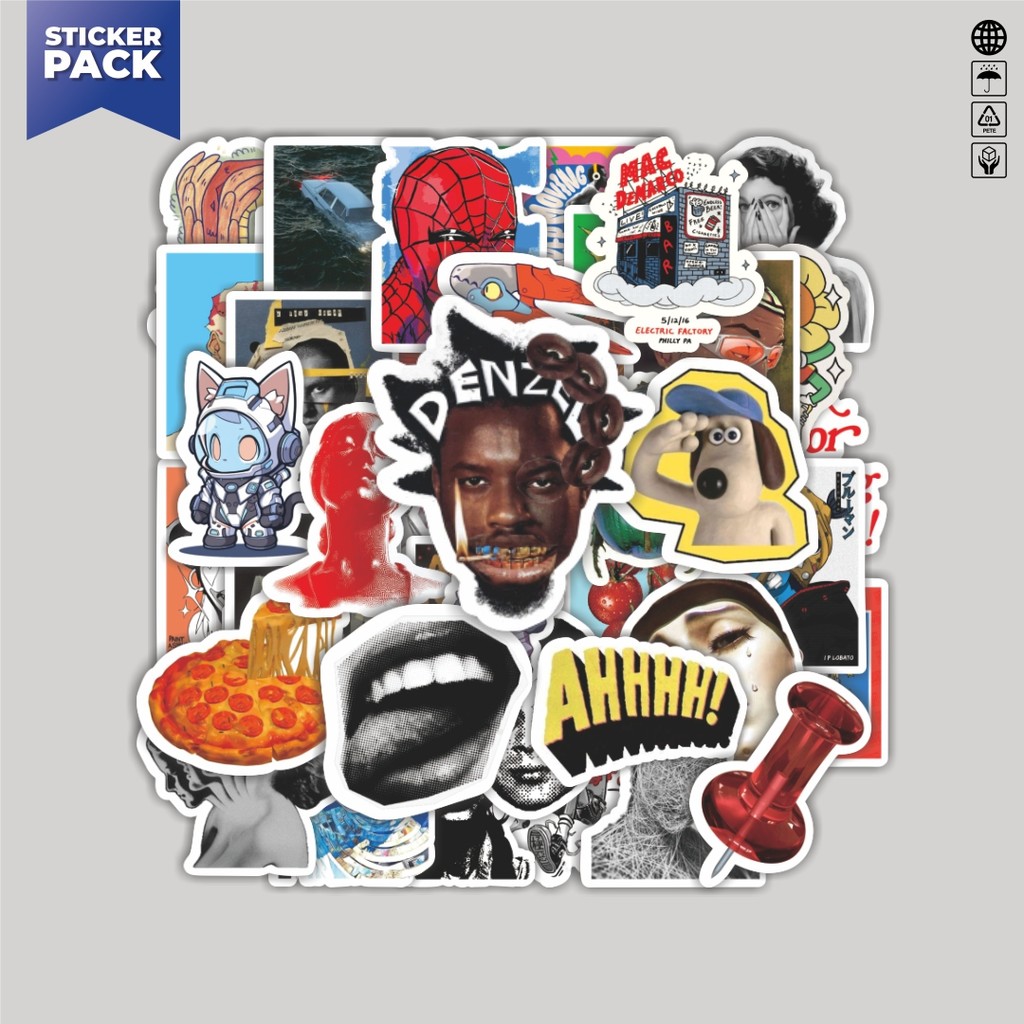 

[100PCS]Stiker Pack Stiker Random V11 Aesthetic Vinyl Anti Air Dekorasi Sticker Laptop Buku Journal Koper Helm Casing HP Gitar Helm Skateboard