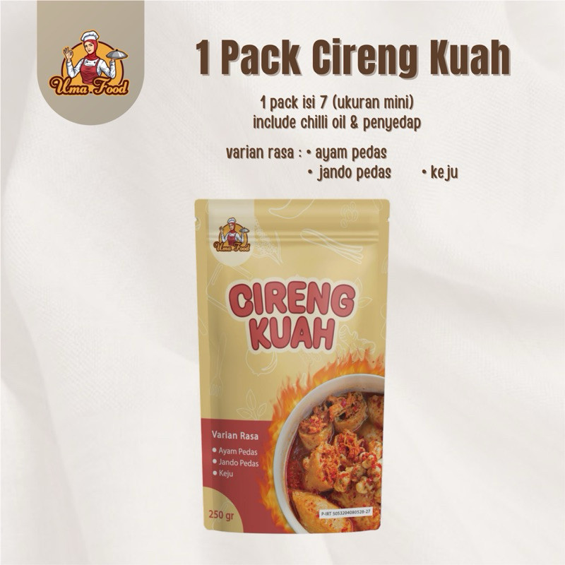 

1 PACK CIRENG KUAH CHILLI OIL/ KUAH KEJU/ KUAH AYAM BAWANG UMAFOOD ISI AYAM/JANDO/KEJU