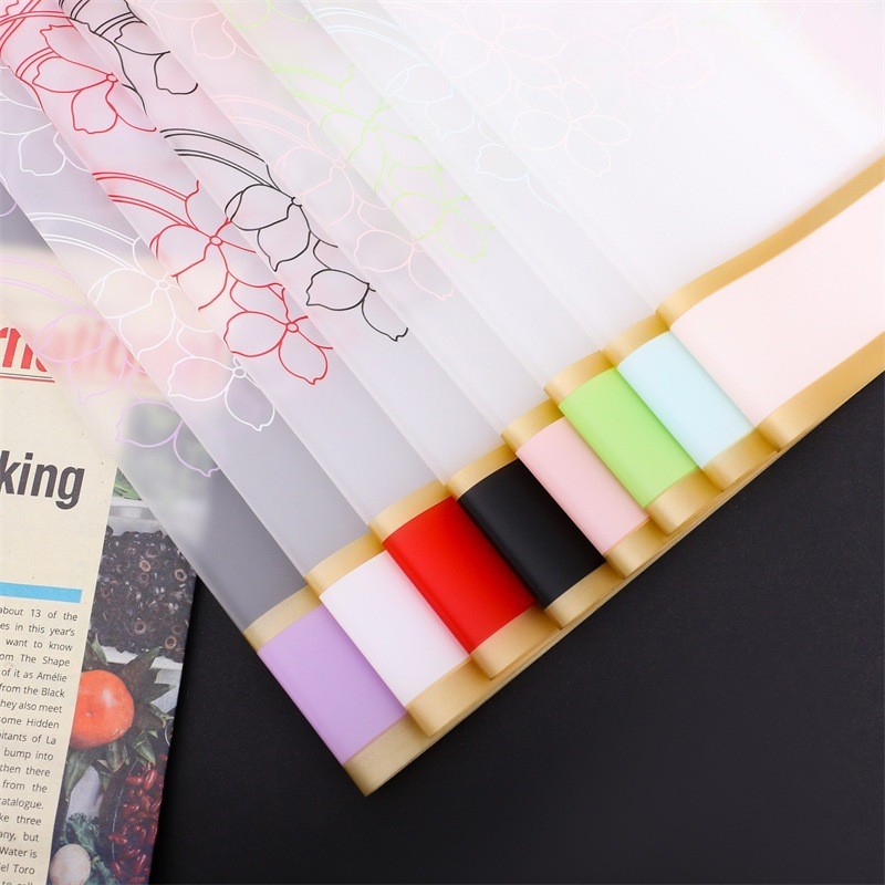 

One Paper - Flower Wrapping Paper Varian List Gold Line Emas Kertas Buket Bunga Cellophane Florist Goldline KB6270