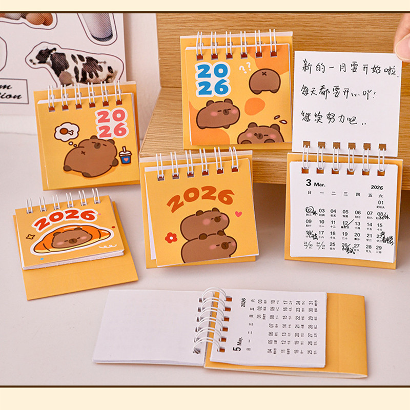 

2026 Cartoon Desk Calendar Portable Daily Weekly Planner Monthly Agenda Organizer Desktop Ornament Creative Gifts Mini Calendar