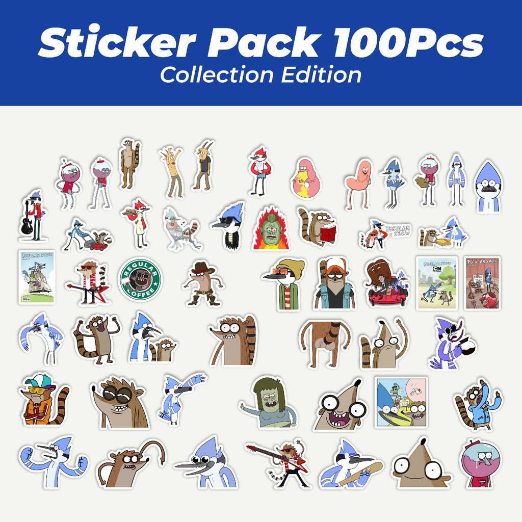 

Hot Stiker Kartun Series Reguler Show Lucu Anti Air Stikers Berperekat Waterproof Sticker Decal Buat Motor Helm Buku Journal Koper Casing HP Laptop Botol Minum