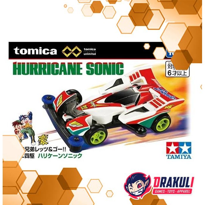 Toys Tomica Premium Unlimited Tamiya Mini 4WD Hurricane Sonic