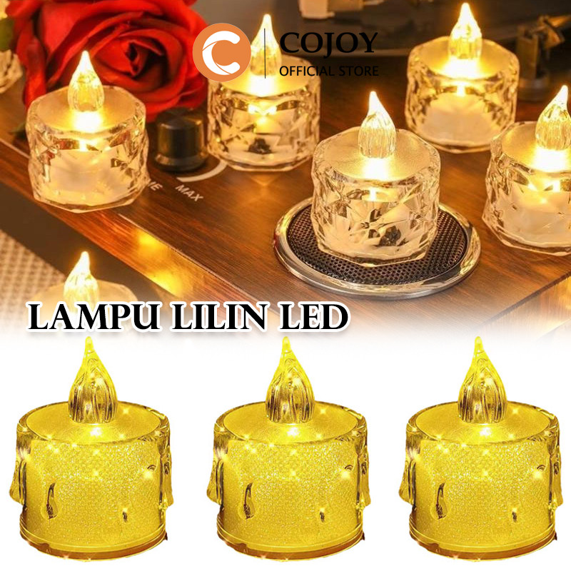 Lampu Lilin LED Transparant/Lilin LED Transparan Motif Meleleh