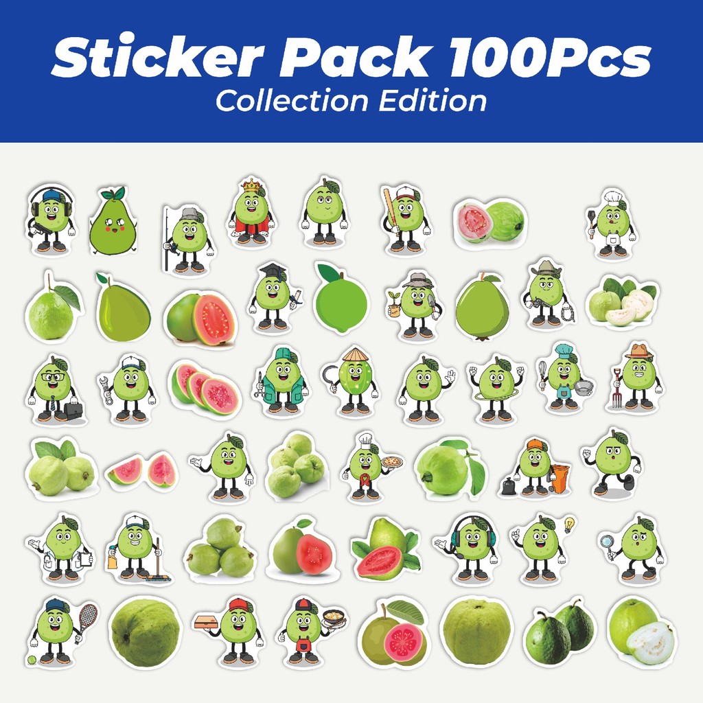 

Hot Stiker Buah Guava Lucu Anti Air Stikers Berperekat Waterproof Sticker Decal Buat Motor Helm Buku Journal Koper Casing HP Laptop Botol Minum