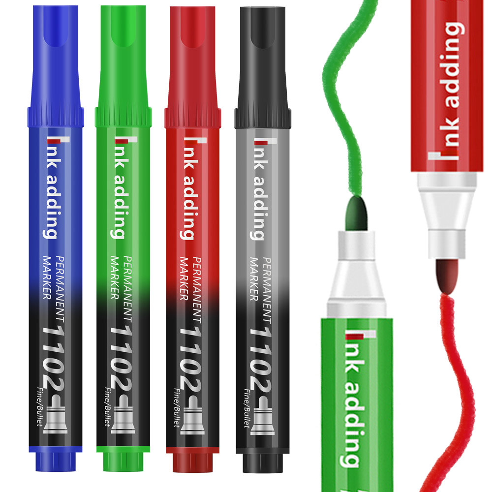 

1/10/20pcs 2mm Red Blue Ink Black Permanent Marker Pens, Fine Tip, Waterproof, Quick Drying Drawing Pens Wood Stone Metal Glass