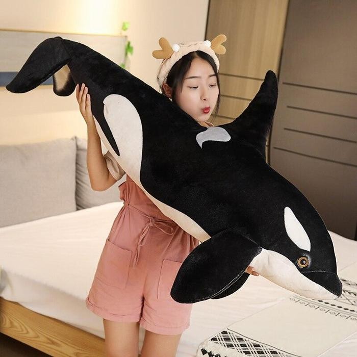 terbaru Boneka  Karakter Animal Paus Hitam Orca Jumbo - Paus Hitam