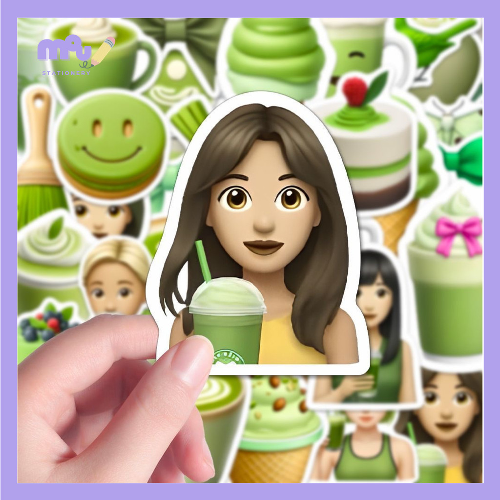 

[MOUMOU] 87pc Matcha Girl Sticker | Stiker Aesthetic Lembaran Anti Air Belum Dipotong untuk Dekorasi & Journaling